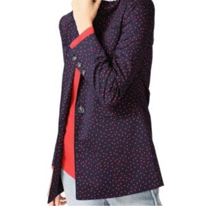 NWT Court & Rowe Scatter Dot Blazer In Maritime Rouge Size 0 (runs large)